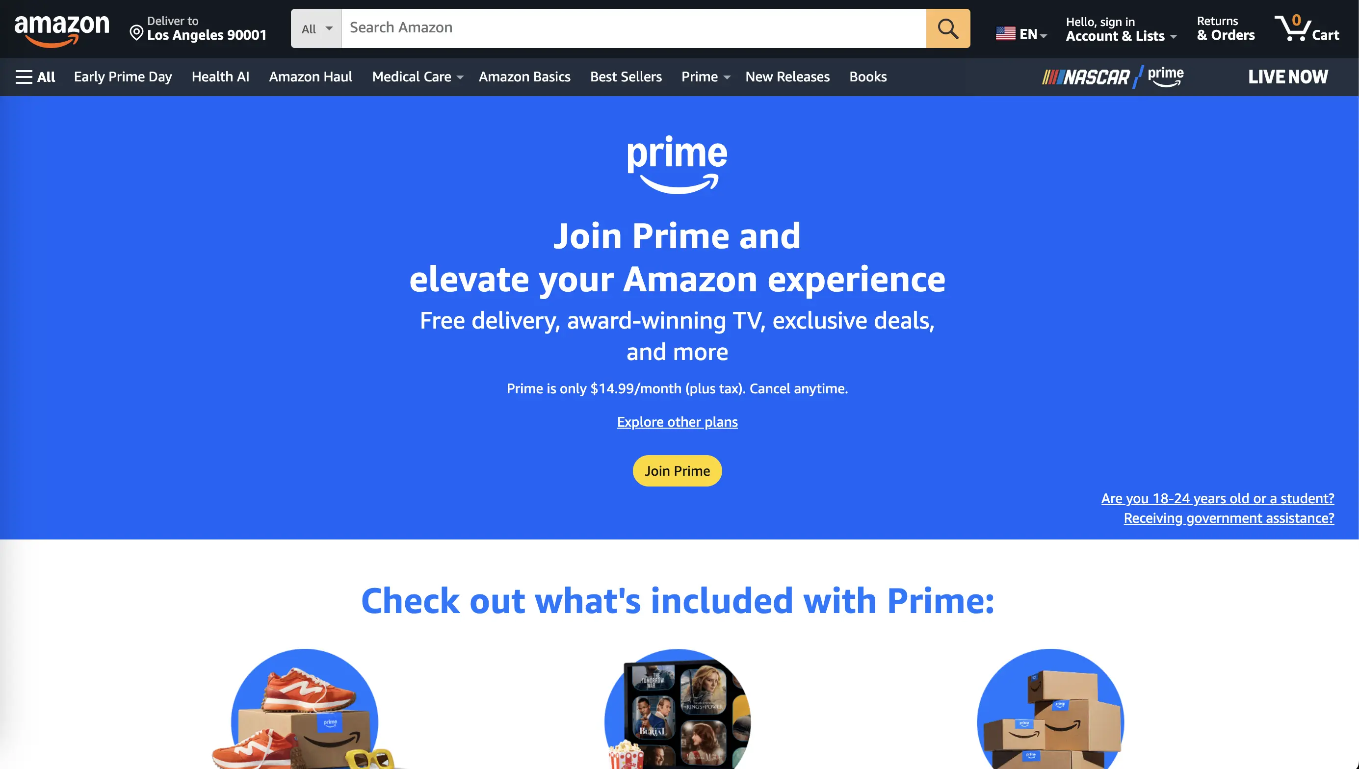 Amazon Prime Screenshot