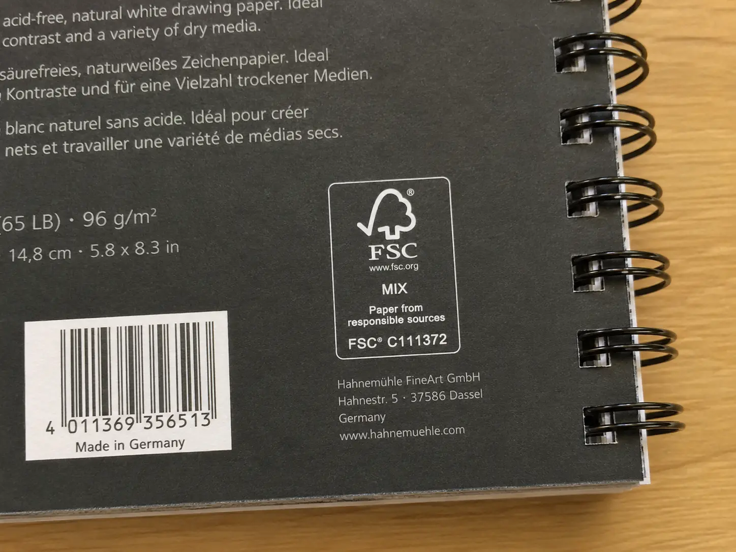FSC certification logo on the back cover of a Strathmore sketchbook FSC certification logo on the back cover of a Strathmore sketchbook