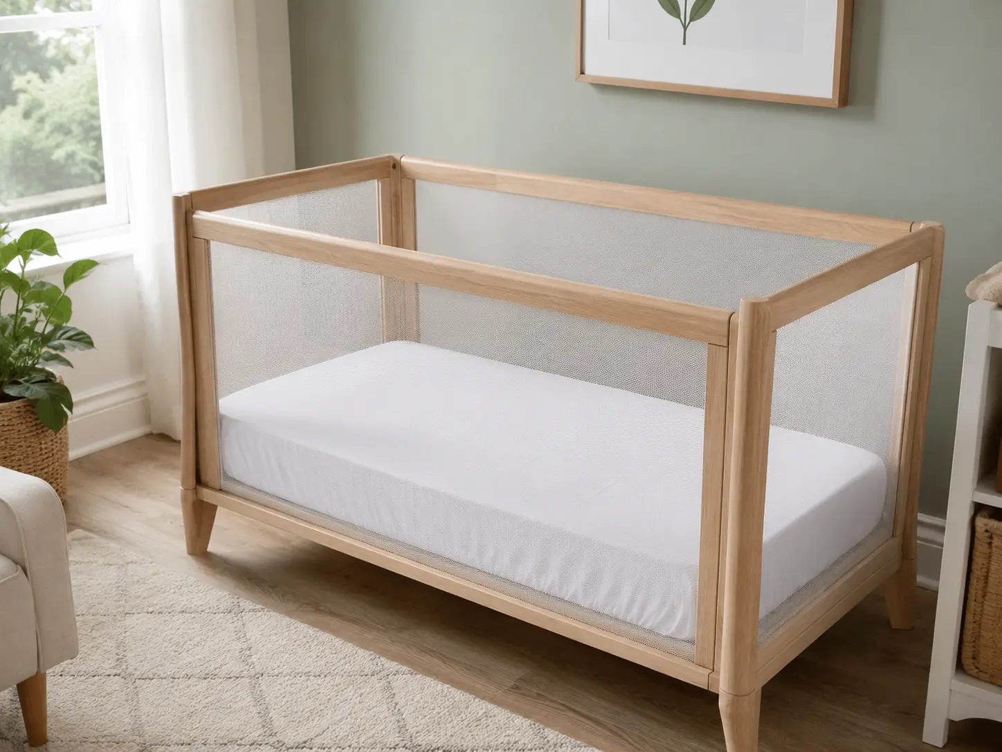 Safe sleep crib setup: firm flat mattress, no soft bedding &mdash; AAP guidelines 2026