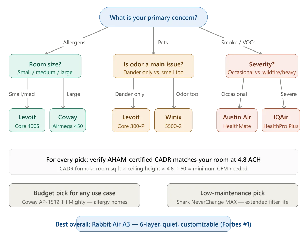 Decision flowchart — which purifier is right for you