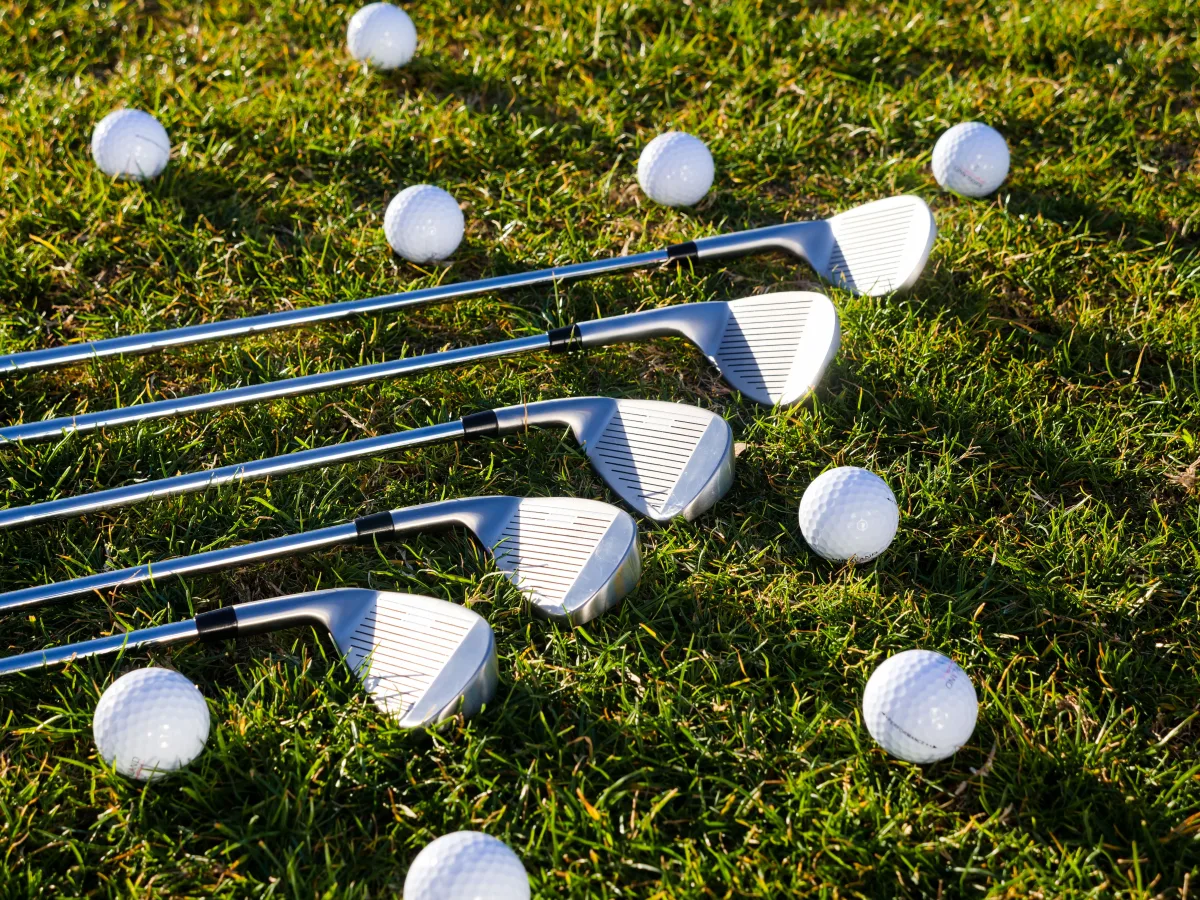 Close-up of golf iron set heads for mid-handicap player buying guide