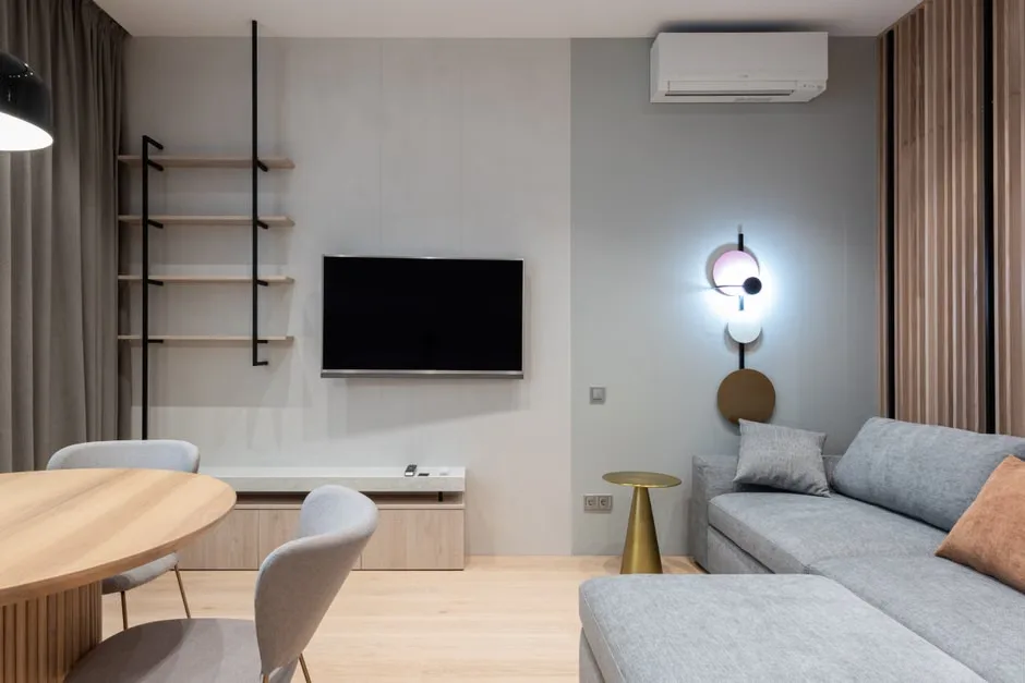 Comfortable bedroom with soft lighting