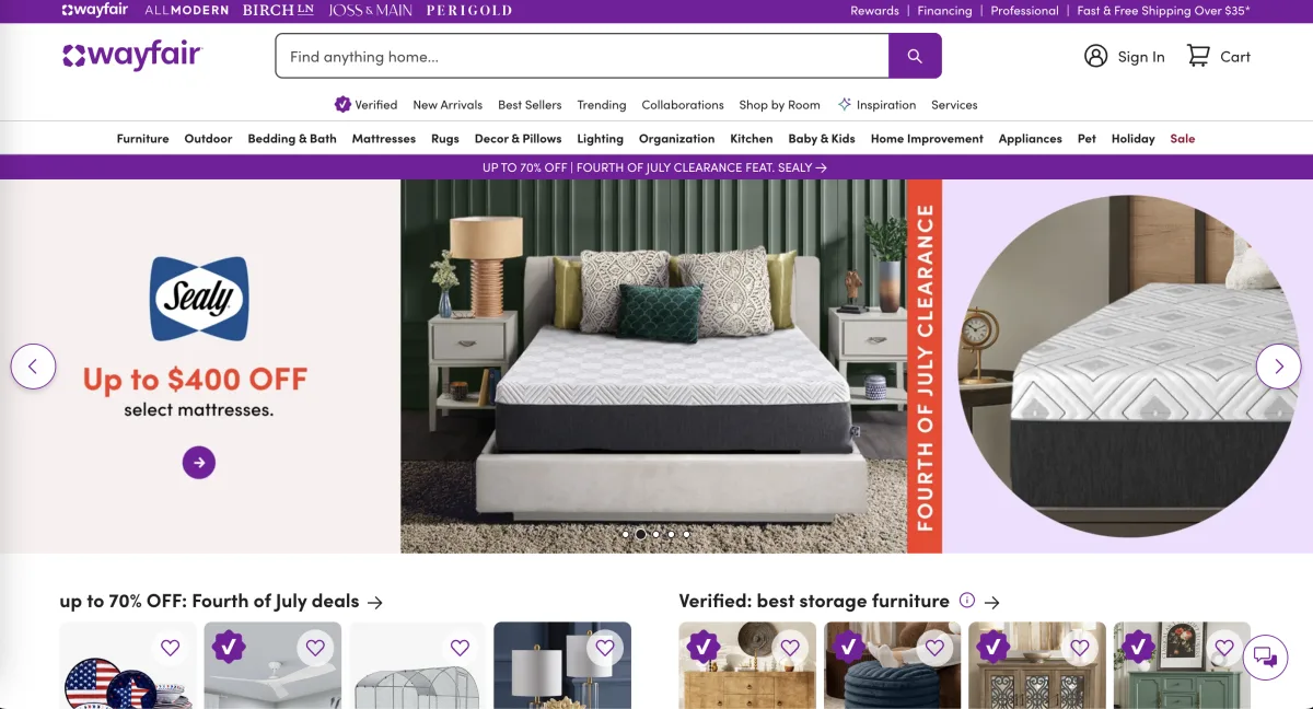 wayfair website