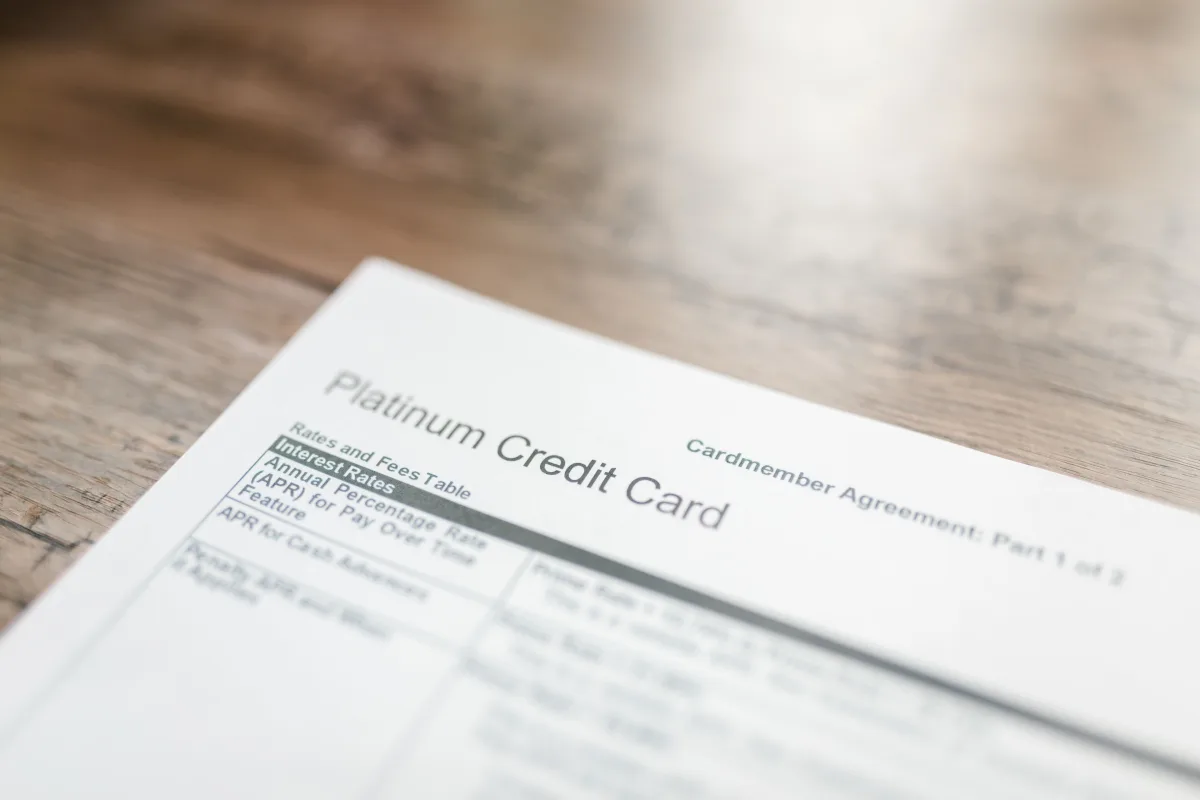 Credit card interest rate document on desk — lender comparison