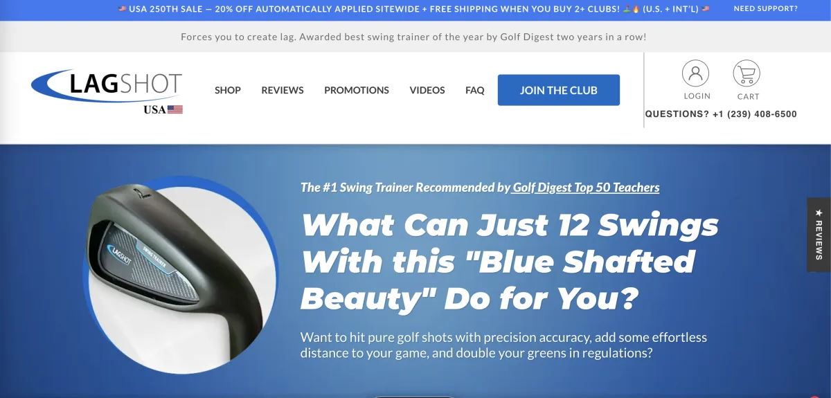 Lag Shot Golf website
