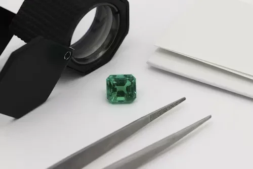 Loose colored gemstones including sapphire, emerald, and ruby, illustrating variation in gemstone grading